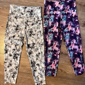 Bally Black and Purple Tie-Dye Leggings Set